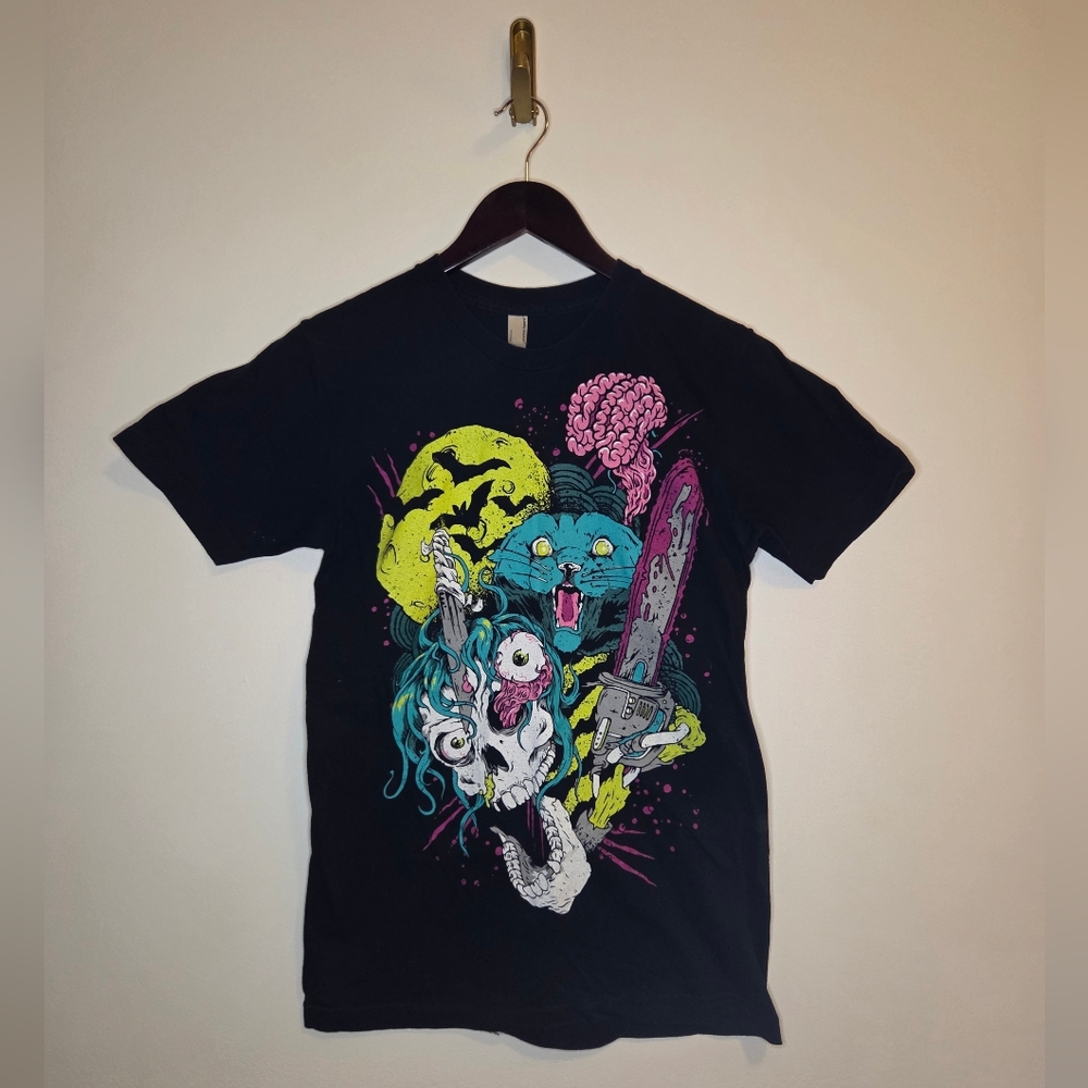 Graphic Black T-Shirt with Colorful Design